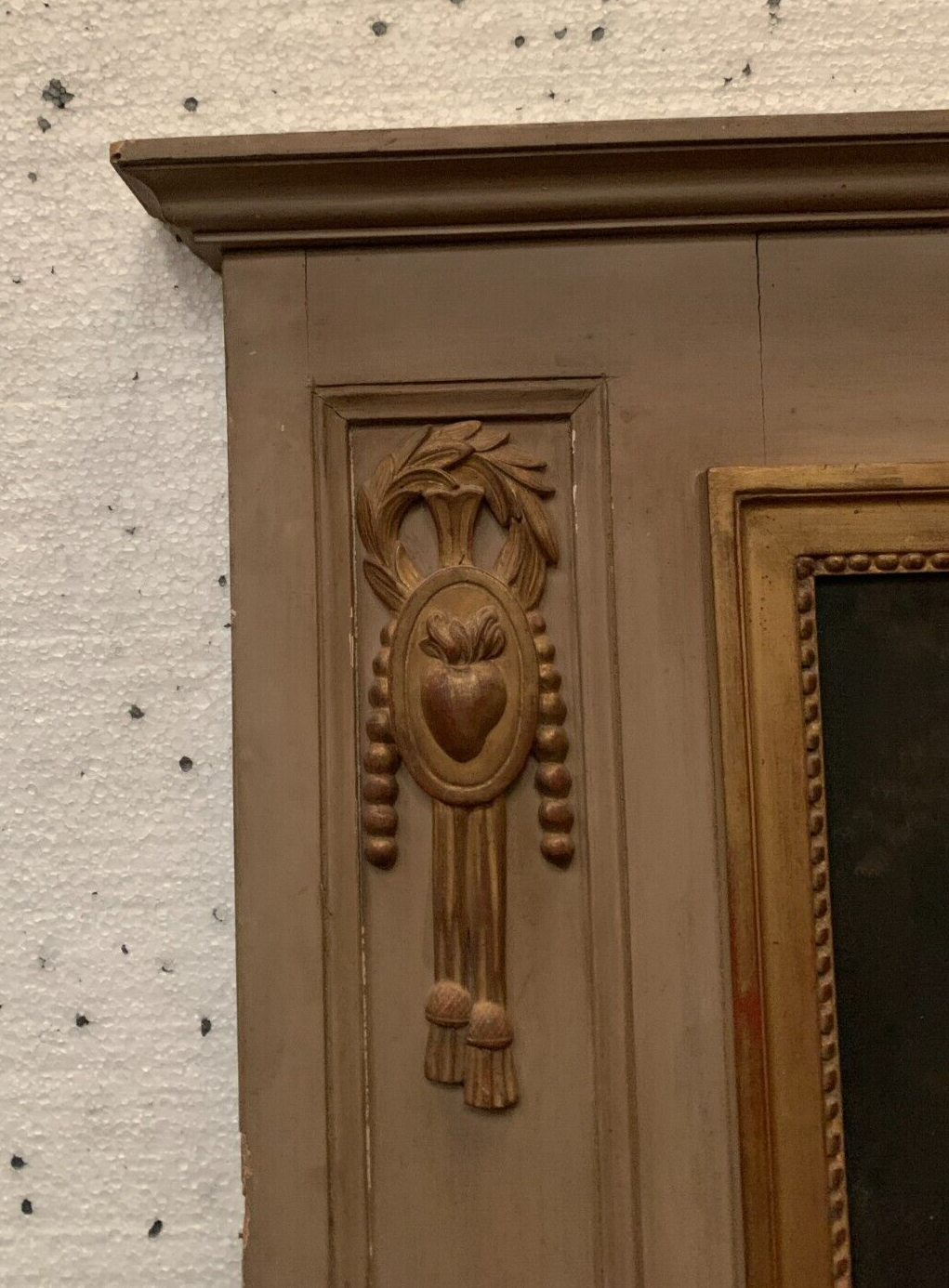 Louis XVI style Trumeau in patinated and gilded wood