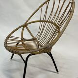 Vintage rattan chair by Dirk van Sliedregt Rohe Noordwolde 1960 in the Netherlands