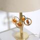 Brass table lamp with amber glass ornaments ca 1970