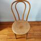 Chaise bistrot ancienne en bois blond courbé et cannage