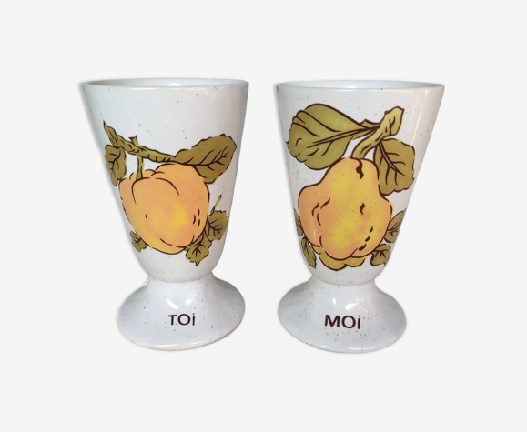 Duo de mazagrans coréens en grès Toi / Moi