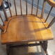 Brown and natural wood rocking chair 1970