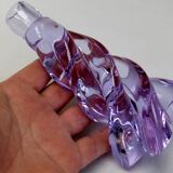 Sèvres crystal lamp signed Torsade purple foot