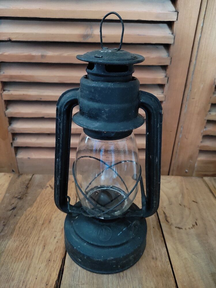 Storm lamp metal blue patinated deco retro oil vintage dp0821n10