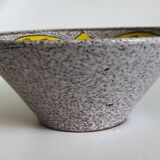 Trapezoidal vase by Fratelli Fanciullaci with plant decoration