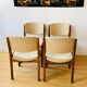 Ensemble de 4 chaises vintage en teck et laine