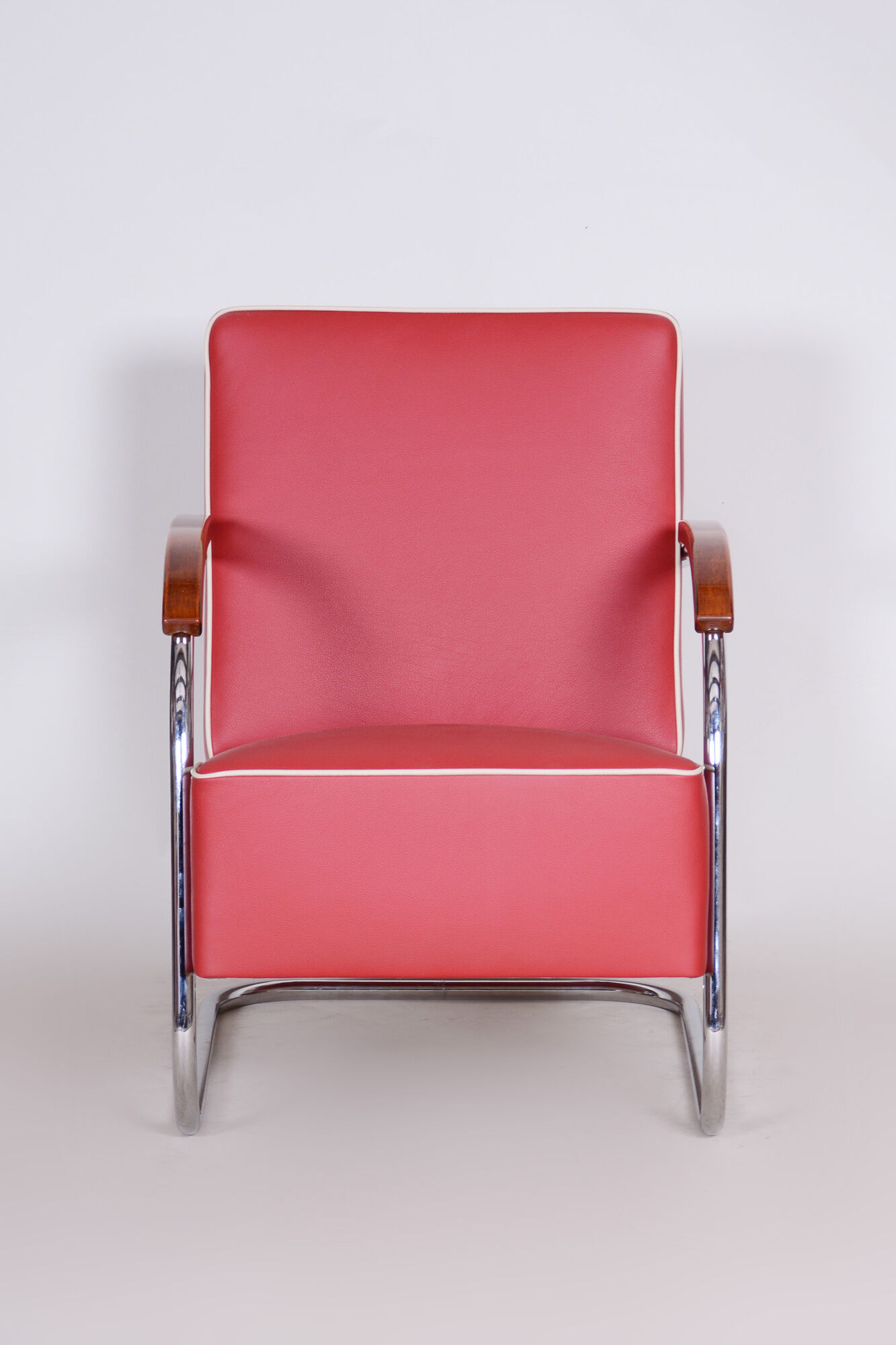 Red Mucke Melder armchair - 1930s Czechia