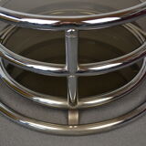 Vintage coffee table with 70s swivel trays