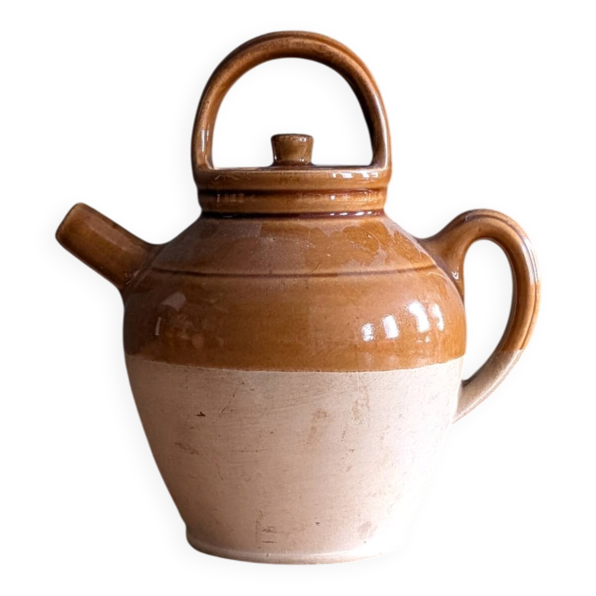 Glazed terracotta jug