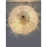 Luxury Venetian White Graniglia Leaf Murano Glass Ceiling Flush Mount