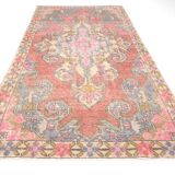 Tapis 4x8 pour chambre d'amis, tapis Vintage rouge et rose, 124x230Cm SK 3780