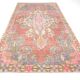 4x8 Rug For Guest Room Red & Pink Vintage Rug, 124x230Cm SK 3780