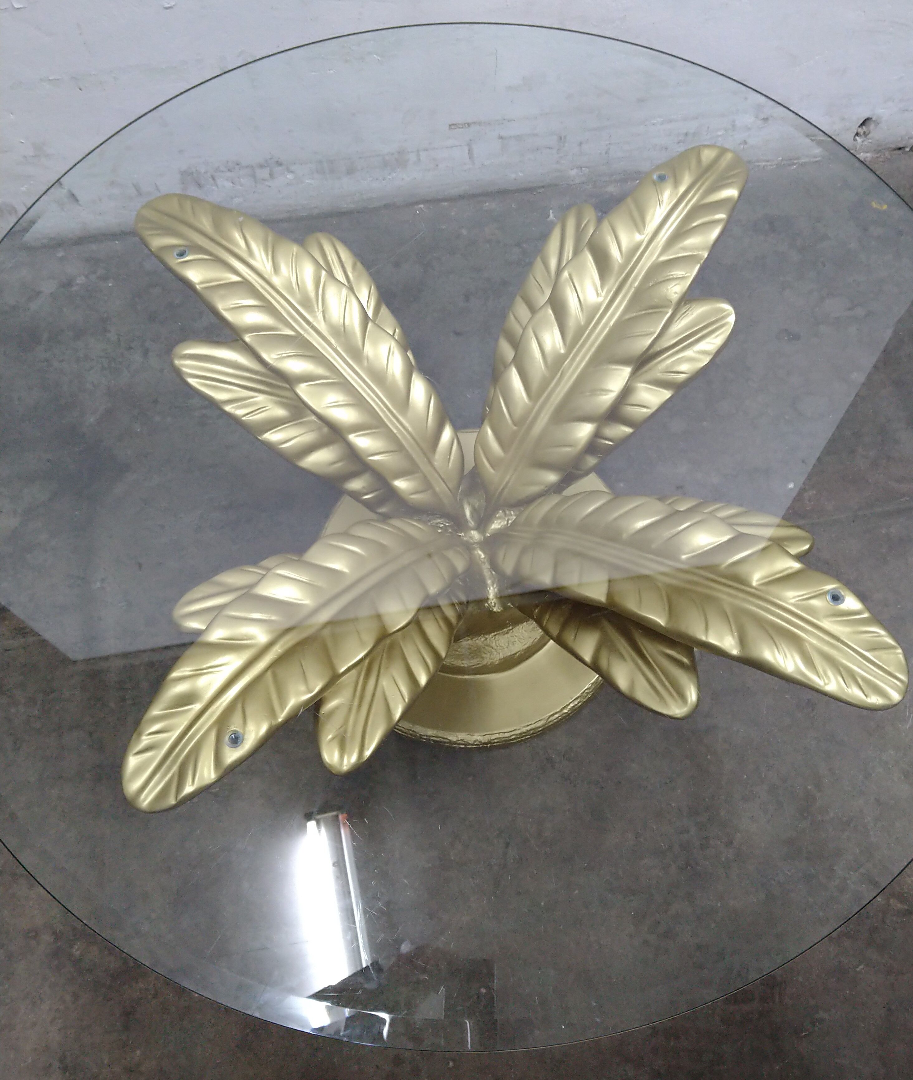 Regency coffee table with faceted glass top