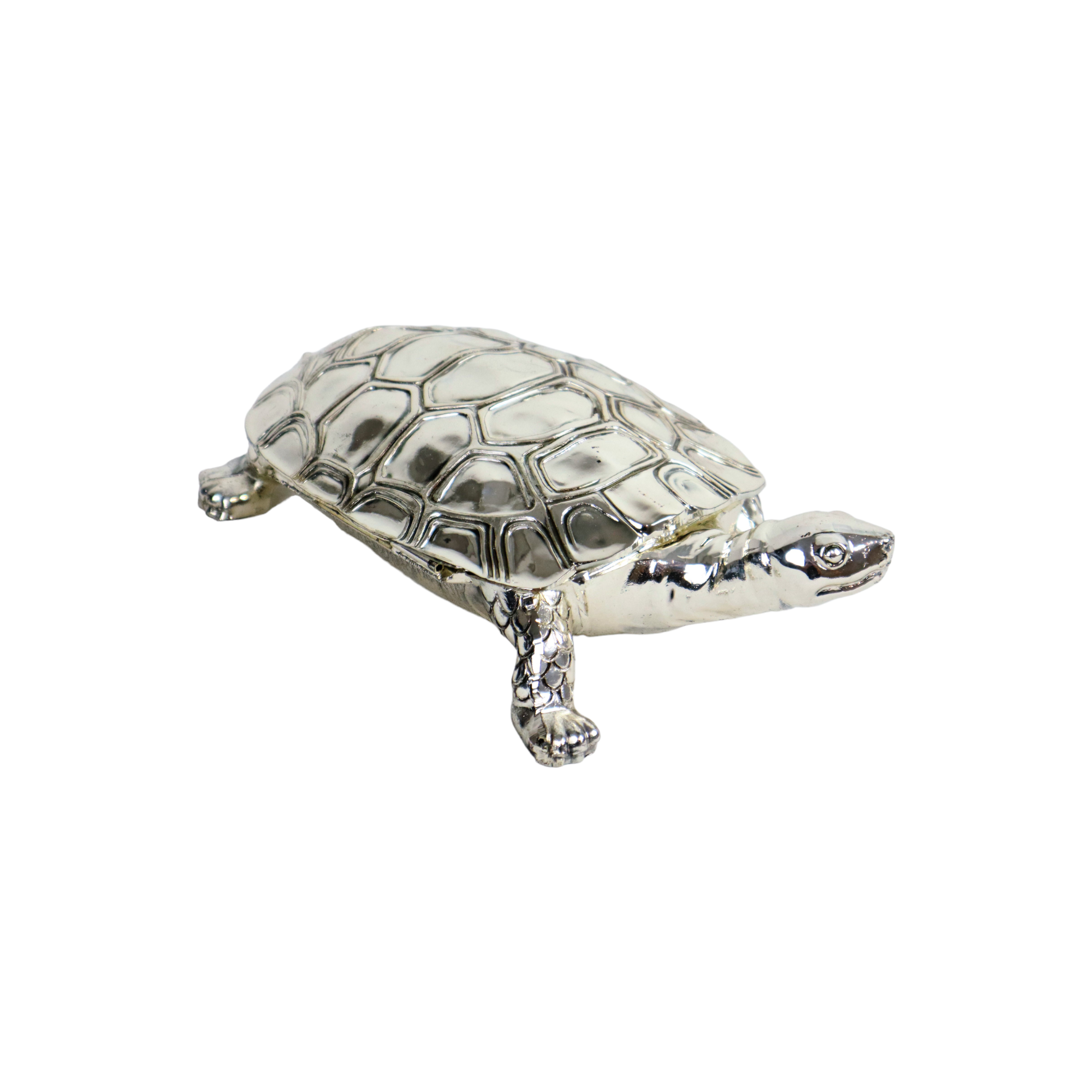 Metal tortoise silver box mini chest jewelery 17cm