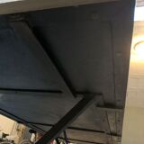Dining table with metal base in X and painted ceramic tile cladding, 50s.