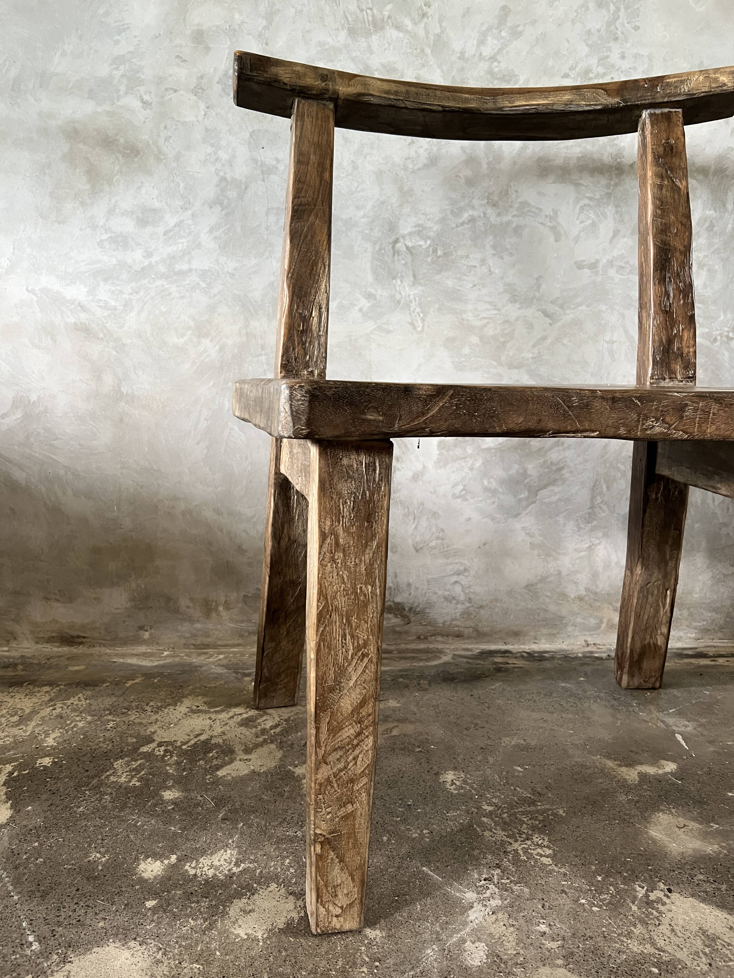 Large old teak chair or armchair H84 L60