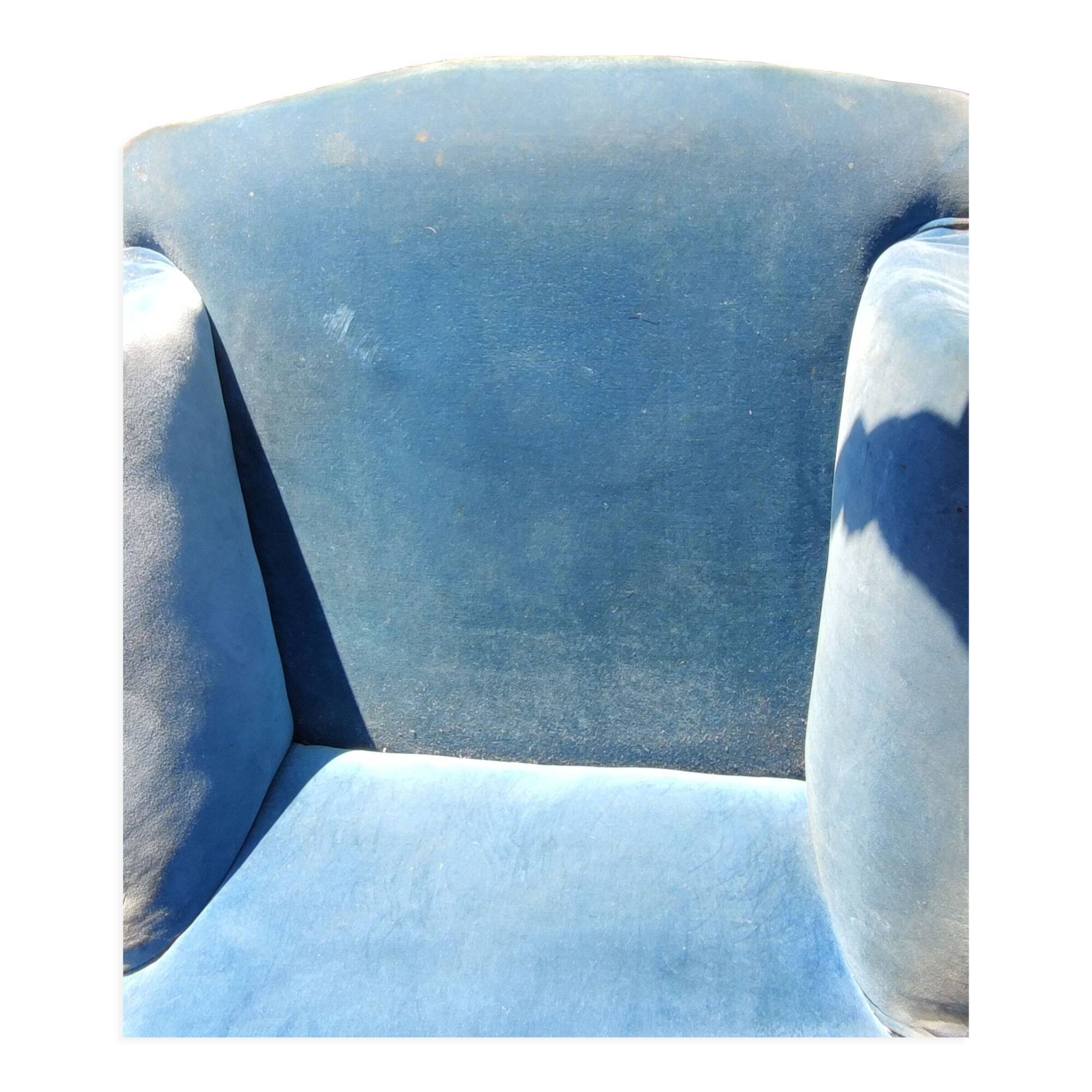 Armchair Napoleon III blue velvet