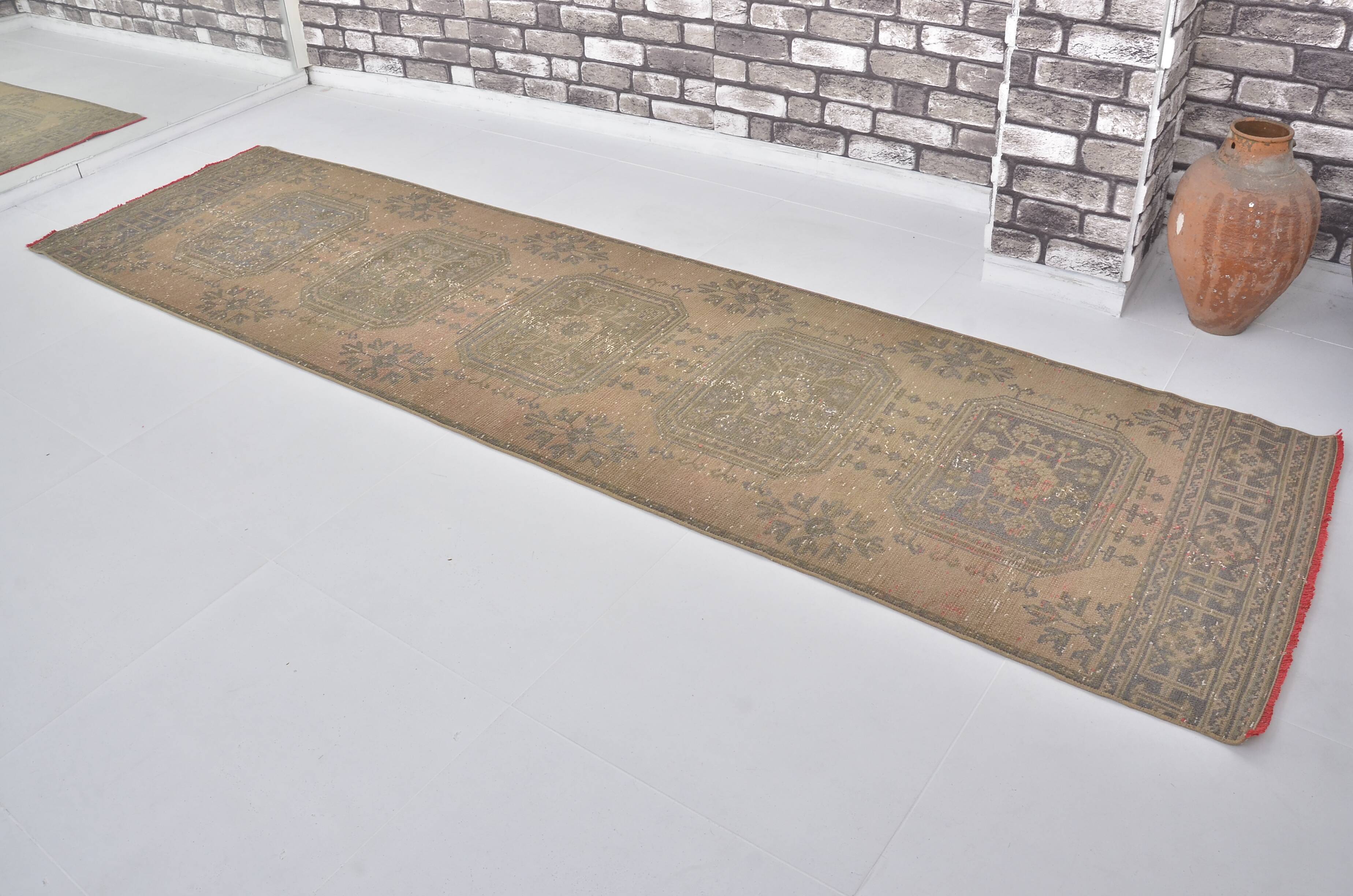 Anatolian oushak hallway runner rug