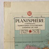 Taride vintage world map planisphere 1976