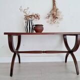 Old wooden coffee table - crossed base