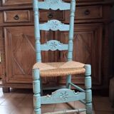 vintage turquoise wooden chairs