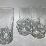 6 Long drink glasses relief glass oval bubbles Pernod