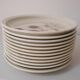 Set of 6 dessert plates in Sarreguemines sandstone, thistle pattern