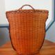 Vintage wall basket, wicker owl and bamboo