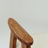 Vintage armchair rustic style beige bouclé