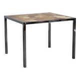 Mid-Century Resin and Stone Chrome Plated Coffee Table, 1970s, Germany