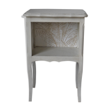 Off-white and patinated beige bedside