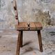 Pair of solid oak Breton chairs in folk art style