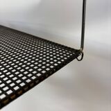 Vintage Wall rack Pilastro by Tjerk Reijenga black perforated 1960