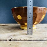 Old faceted bowl with polka dot pattern from the Sarreguemines earthenware factory