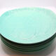 Set of 6 XL fish plates in sky blue earthenware