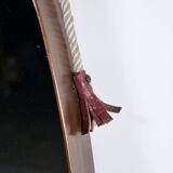 Miroir ovale scandinave en teck des années 60