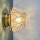 Vintage Art Deco white and gold glass globe wall/ceiling light.