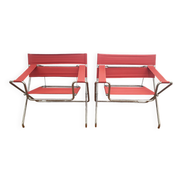paire de fauteuils pliants D4 de Marcel Breuer éditionTecta