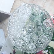2 dishes or baskets in pressed moulded cut glass