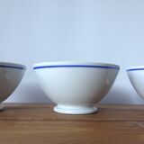 4 former bowls Sarreguemine - blue border