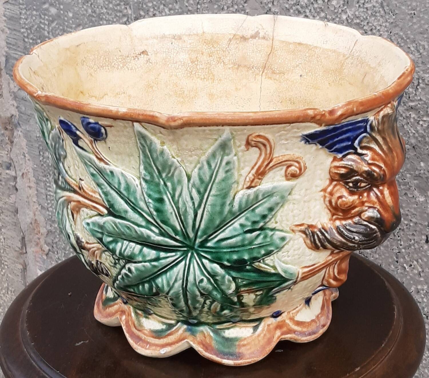 19th-century earthenware cachepot