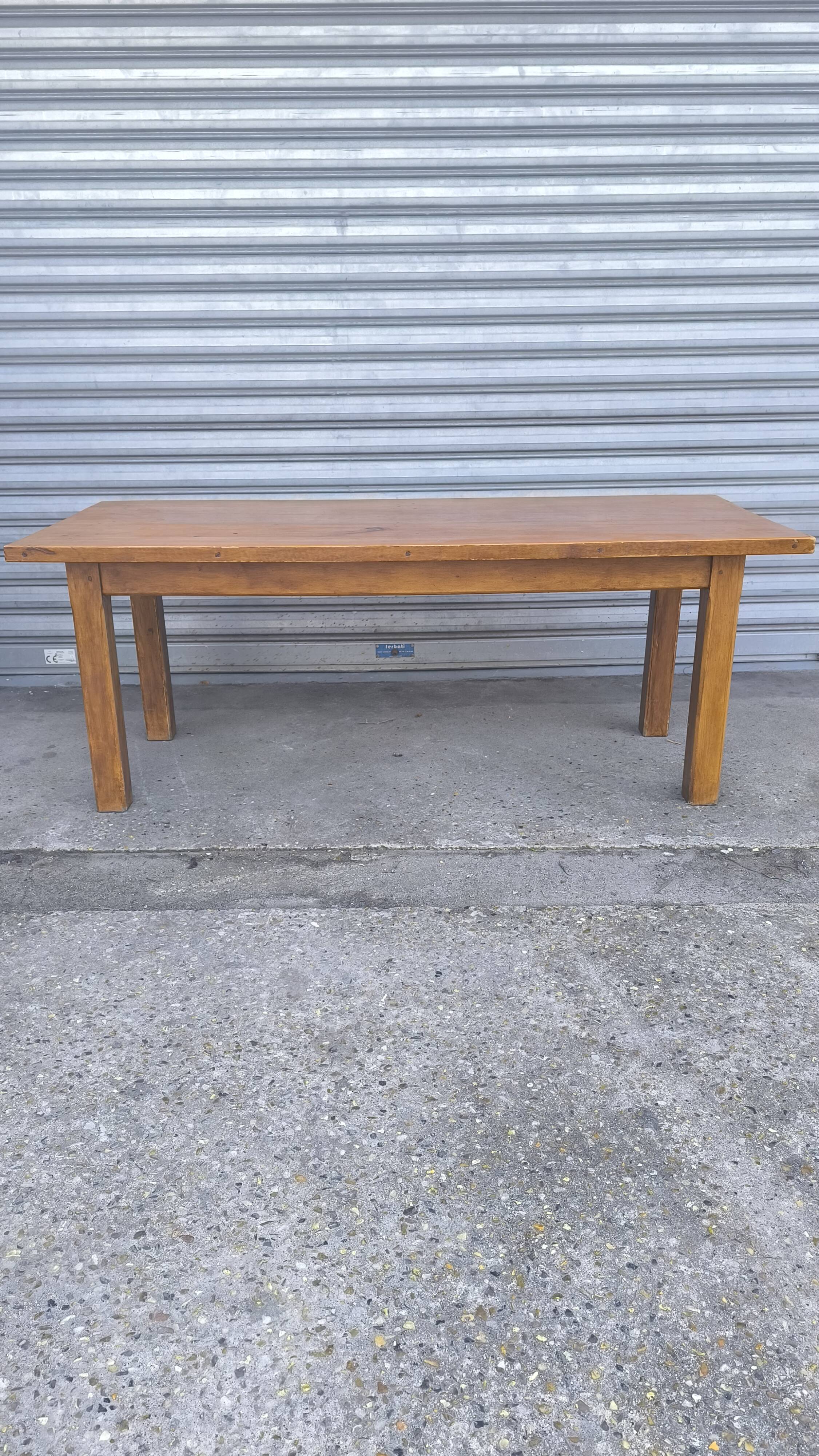 Solid elm farmhouse table, 1960s