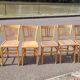 Series of 6 old vintage bistro chairs - 1950s