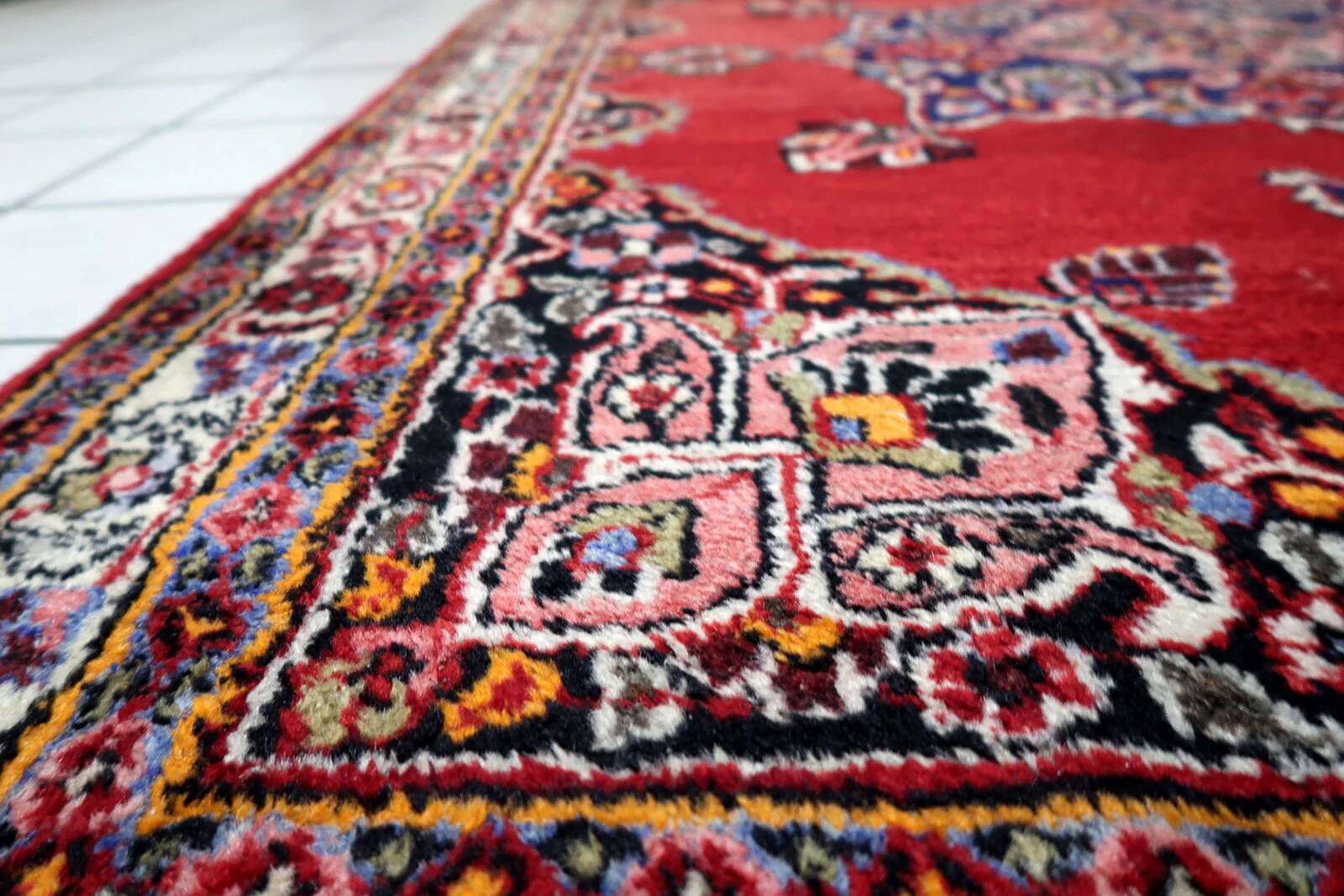 Tapis persan ancien Kazvin fait à la main 134 cm x 182 cm années 1920 - 1C1229