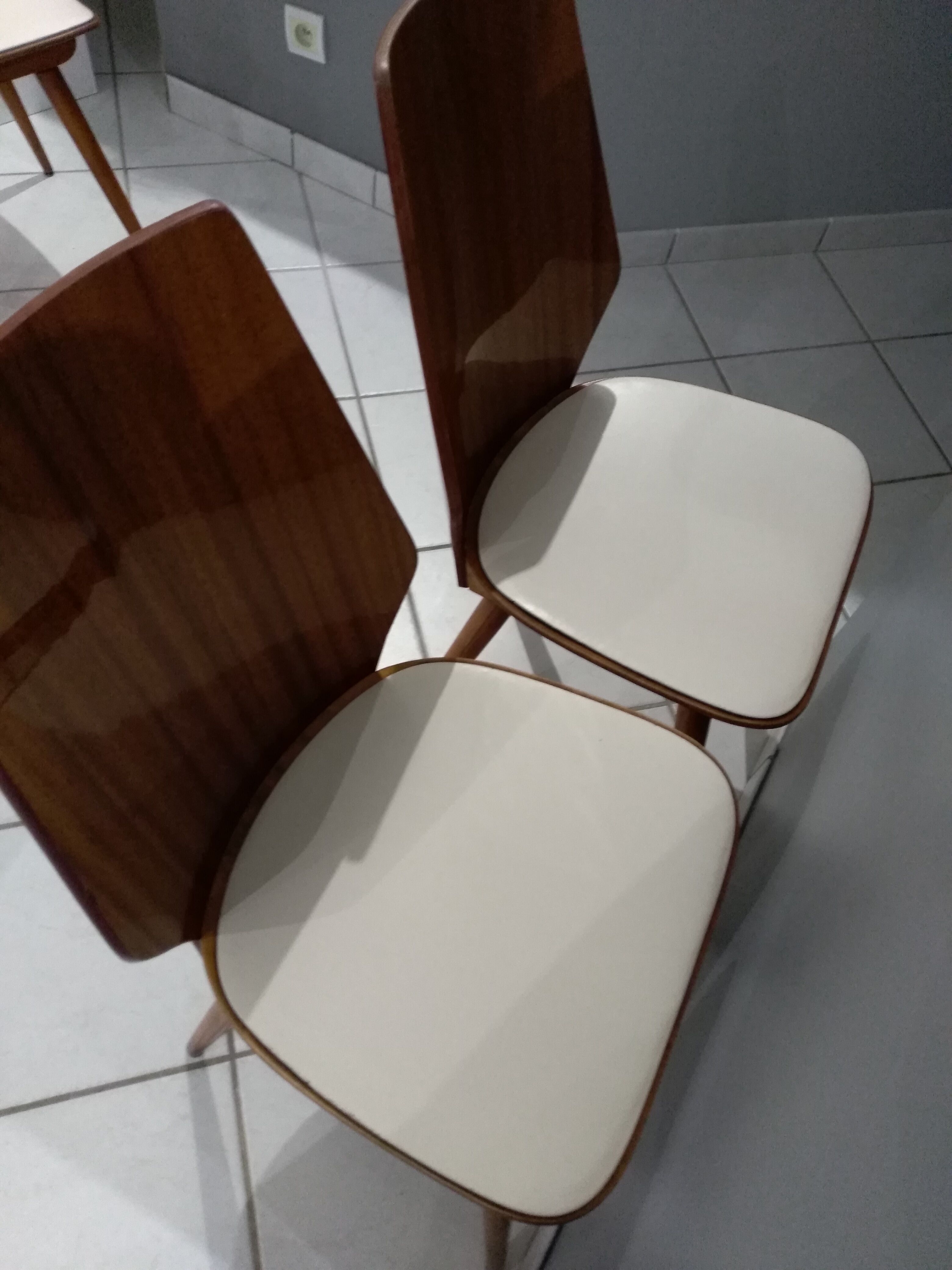 Rare set of 4 chairs Baumann 1960