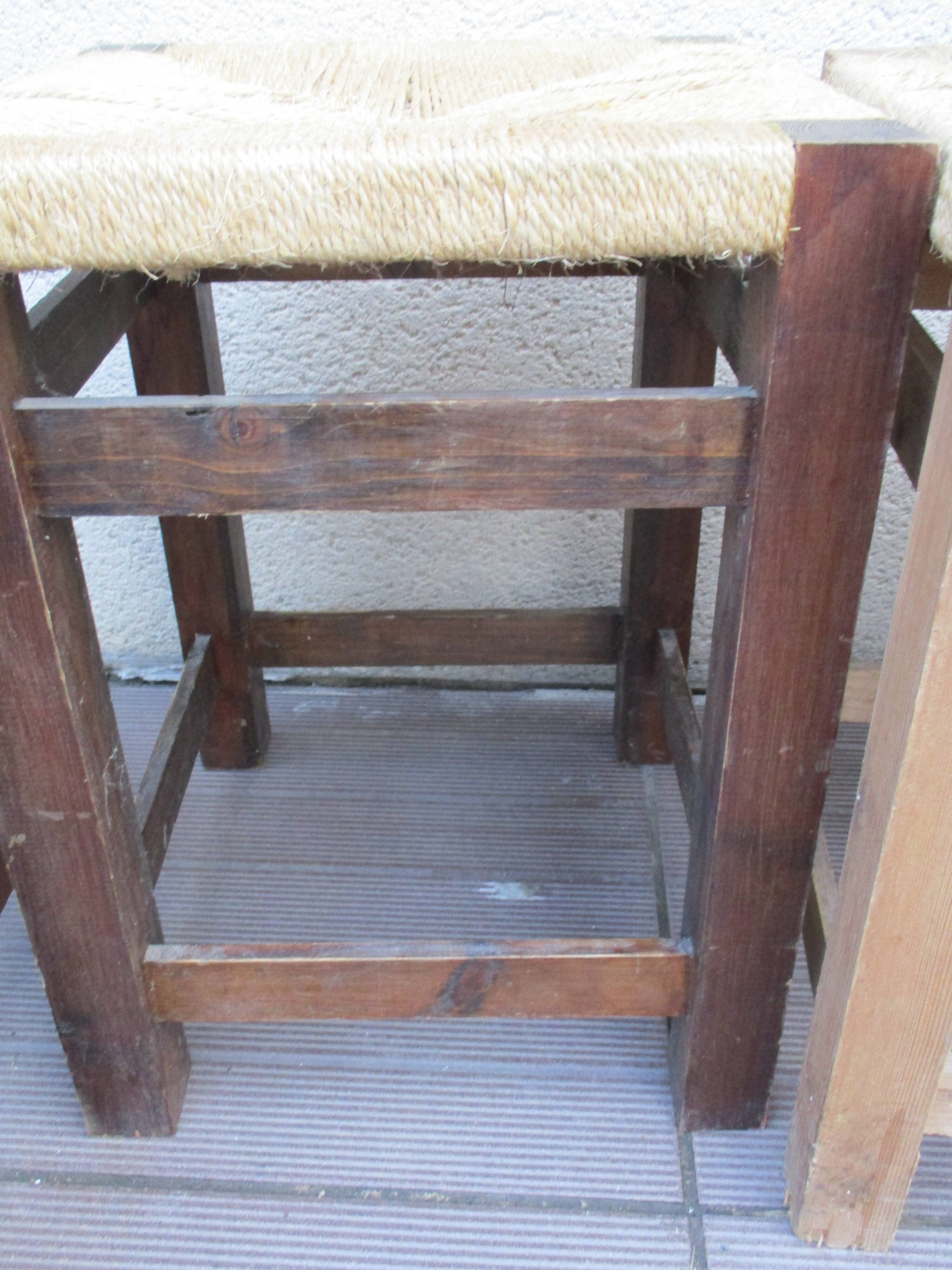 Lot de 4 tabouret corde vintage