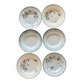 6 mismatched plates