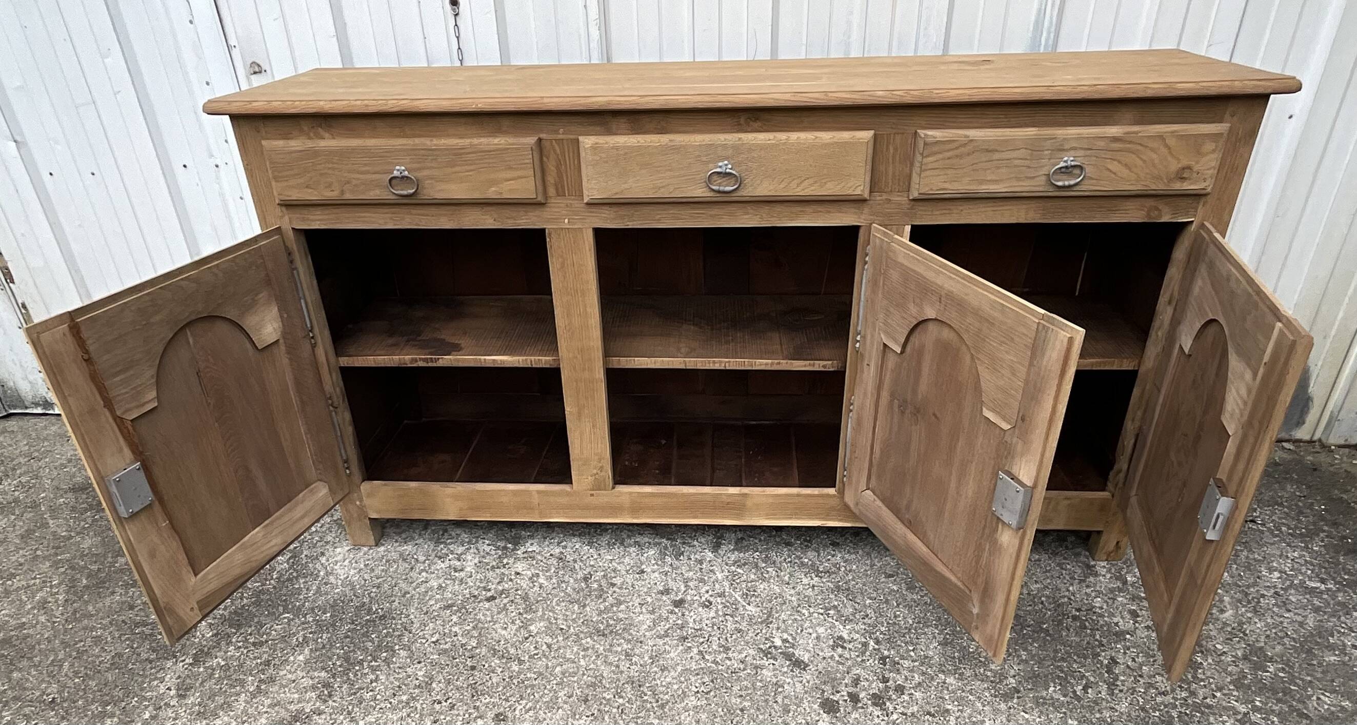 Solid Oak Sideboard Mid 20th Century