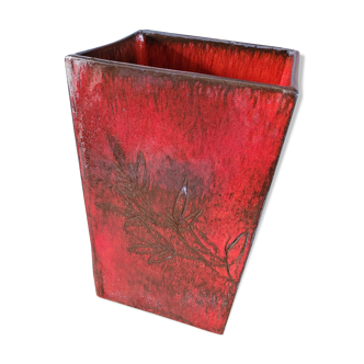 Vase rectangulaire émaillé