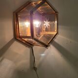 1980s Art Deco Style Hexagonal shape Wall Lamp